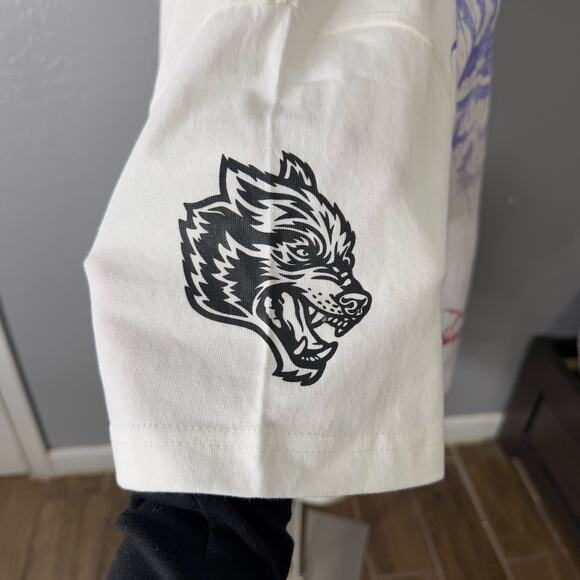 Darc Sport Drip Hesh Grundge Box Cut Tee in Cream, M - Picture 3 of 6